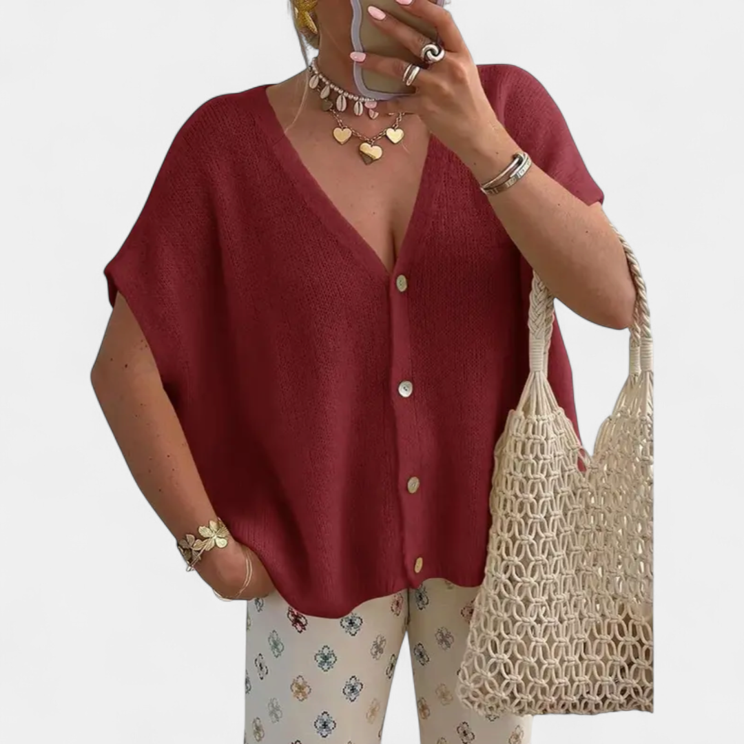 SAOIRSE | Relaxed V-Neck Knit Cardigan