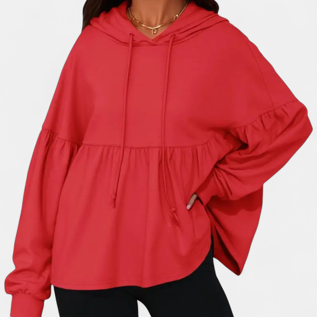 WREN | Cozy Ruffle Hood Oversized Hoodie