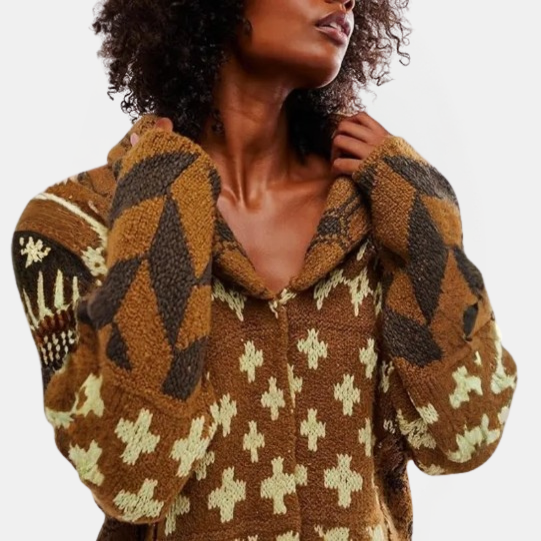 Women's Oversized Balloon Sleeve Open Front Knit Cardigan