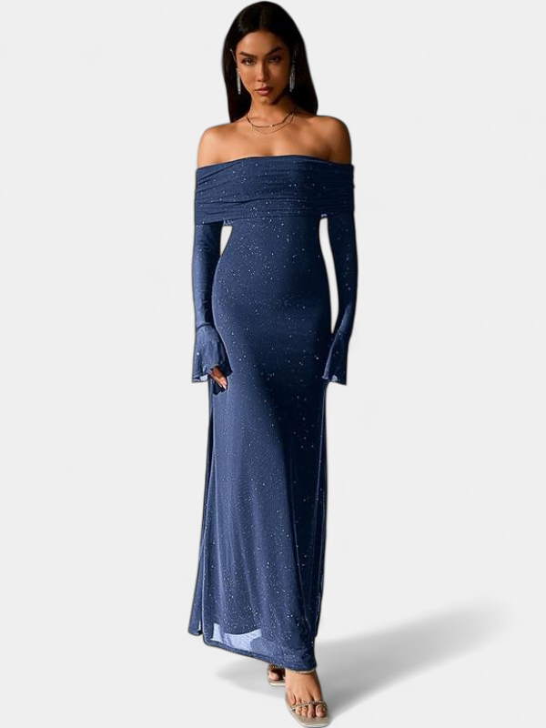 THEA | Off The Shoulder Ruched Sequin Bodycon Dress for Parties