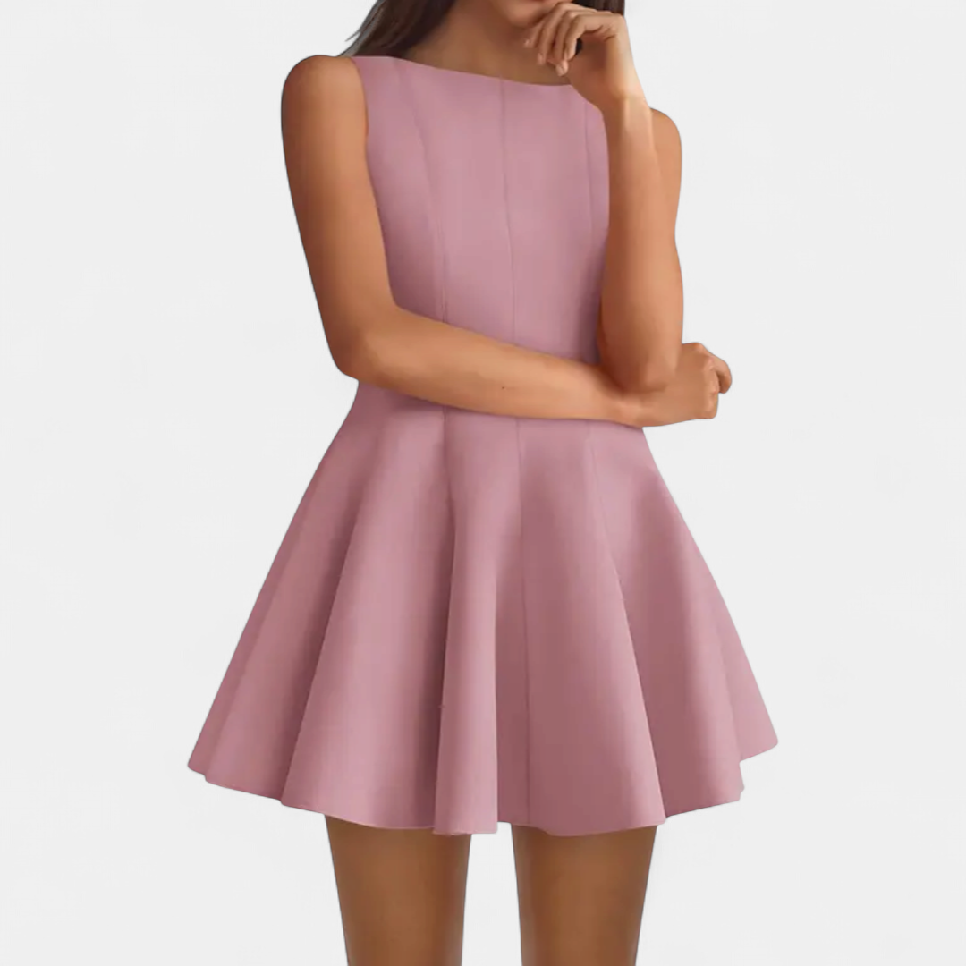IMOGEN | Elegant Sleeveless Boat Neck Dress