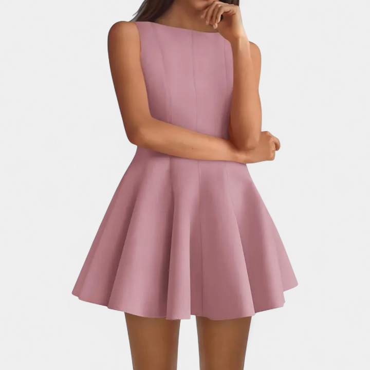 IMOGEN | Elegant Sleeveless Boat Neck Dress