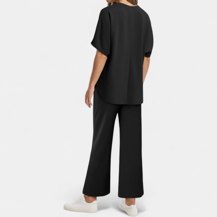 TALIA | Breezy Wide Leg Lounge Two Piece Set