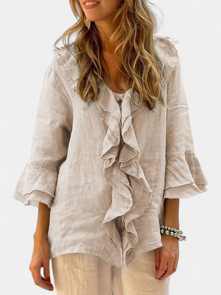 NADINE | Chic Bell Sleeve Ruffle Top