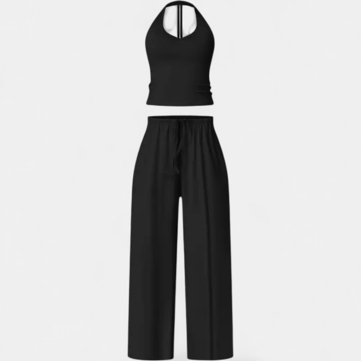 TEAGAN | Flare Leg Padded Sports Bra Fitness Suit 2 Piece High Waisted Pants With Padded Stretch Sports Bra Set