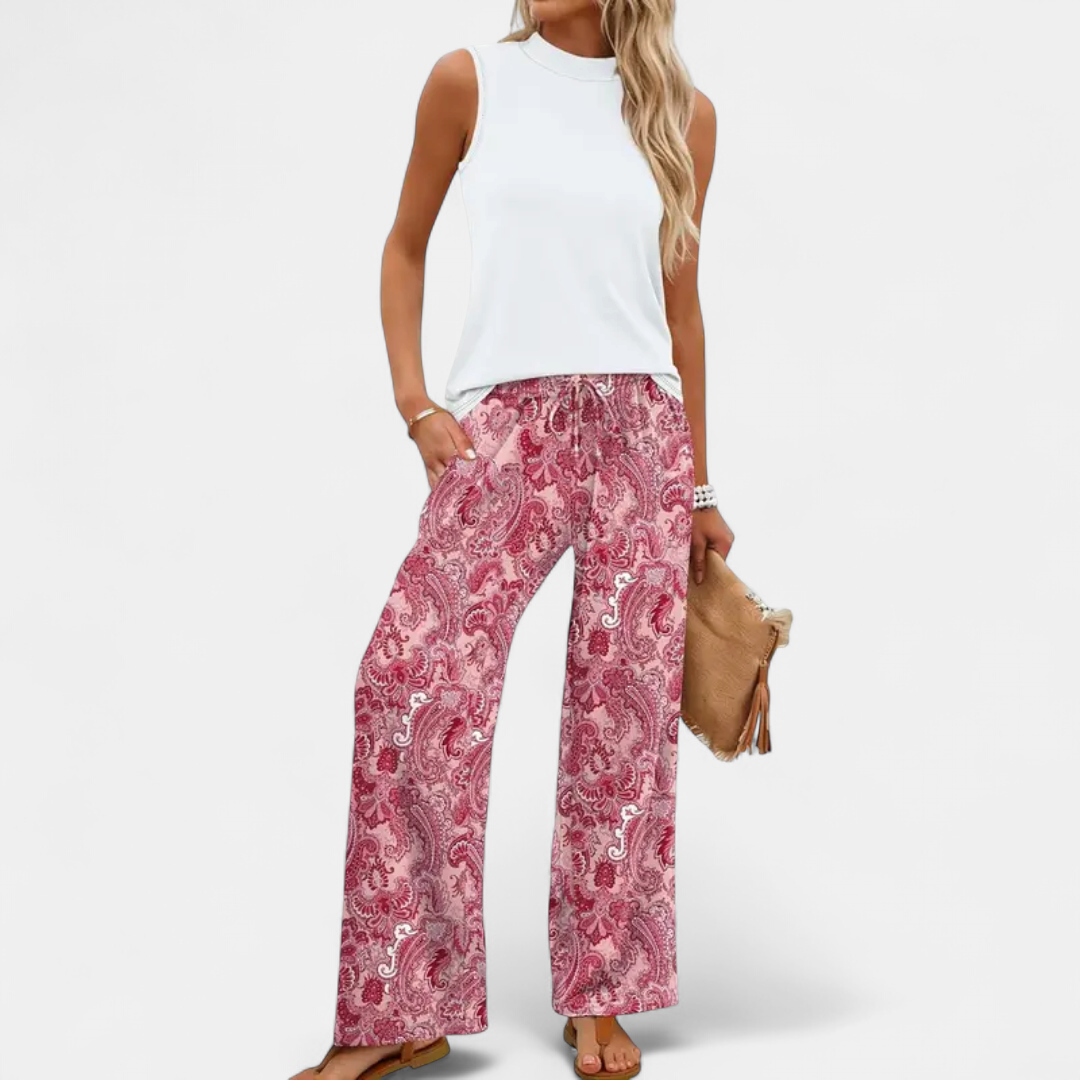 OPALINE | Breezy Printed Wide-Leg Two Piece Set