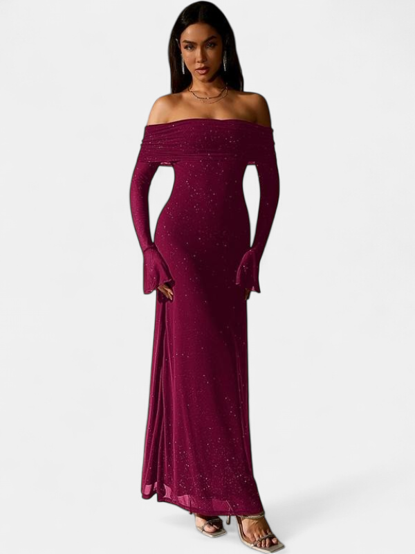 THEA | Off The Shoulder Ruched Sequin Bodycon Dress for Parties