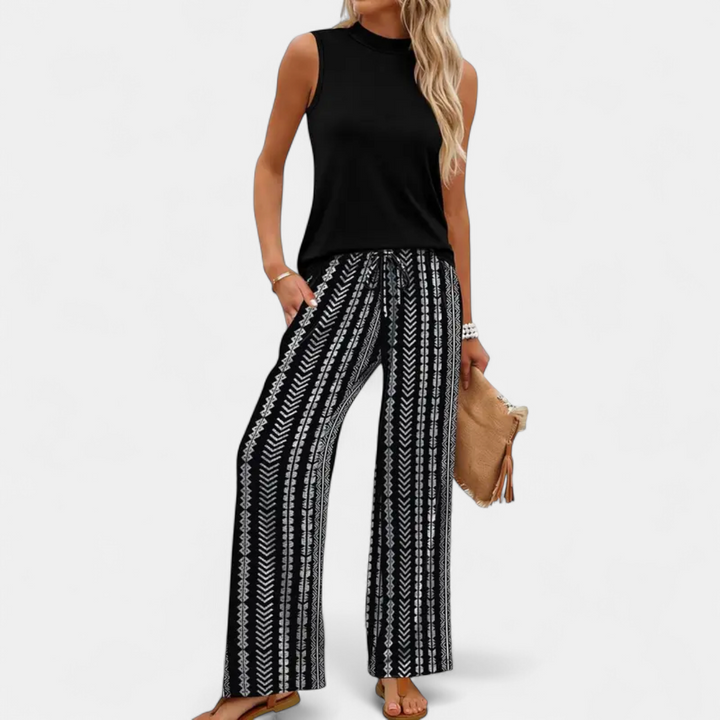 OPALINE | Breezy Printed Wide-Leg Two Piece Set