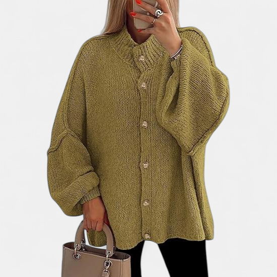 OLIVIA | Women Chunky Knit Button Down Cardigan Jacket