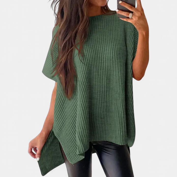 BRITTA | Relaxed Ribbed Knit Pullover Top