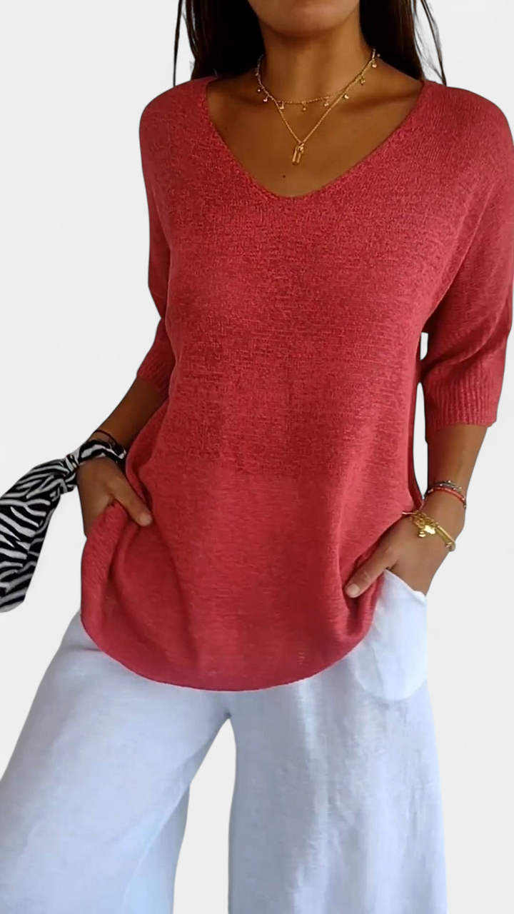 LAUREN | Casual V-Neck Top
