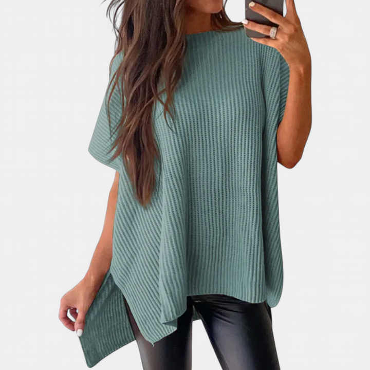BRITTA | Relaxed Ribbed Knit Pullover Top