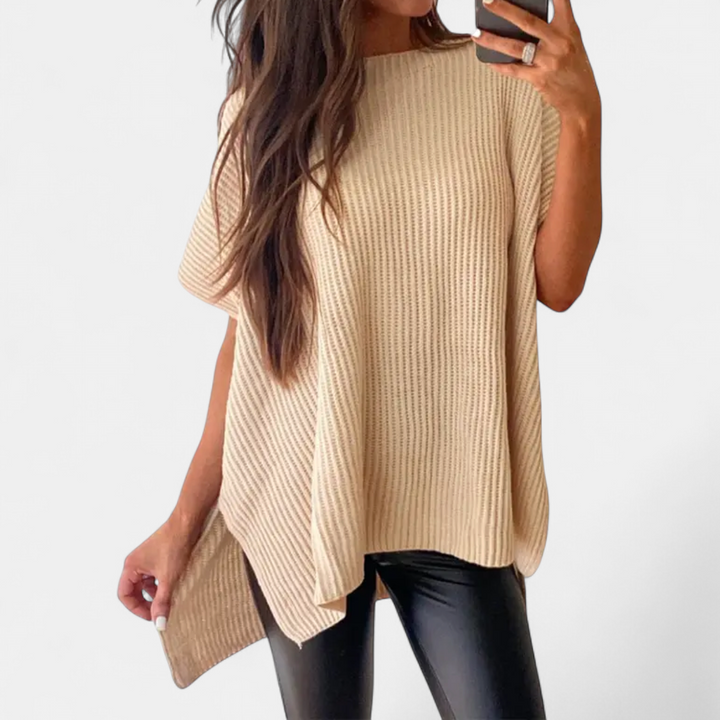 BRITTA | Relaxed Ribbed Knit Pullover Top
