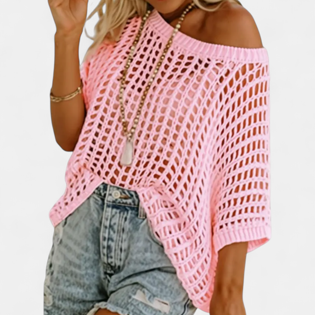 CALLA | Breezy Crochet Hollow Knit Top