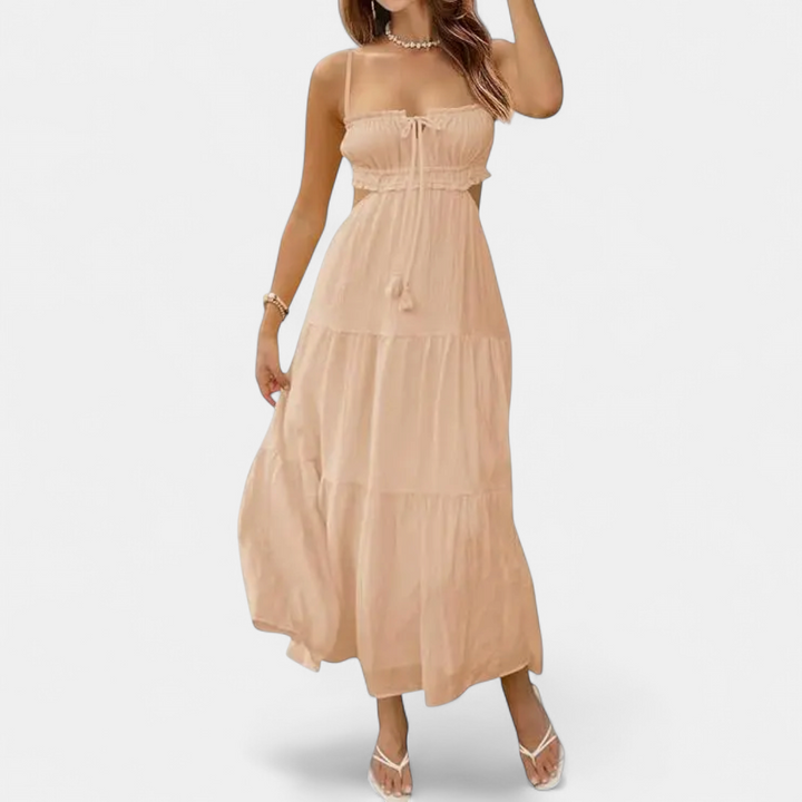 XIOMARA | Sexy Spaghetti Strap Backless Maxi Dress