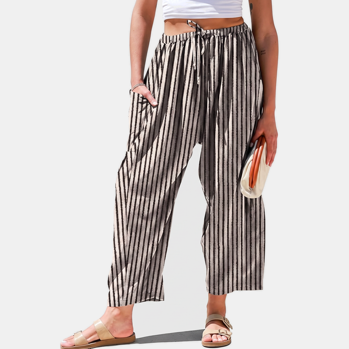Black Beige Striped