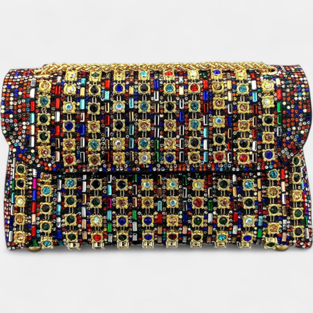 LAVIERA | Chic Chain Colored Diamond Shoulder Bag