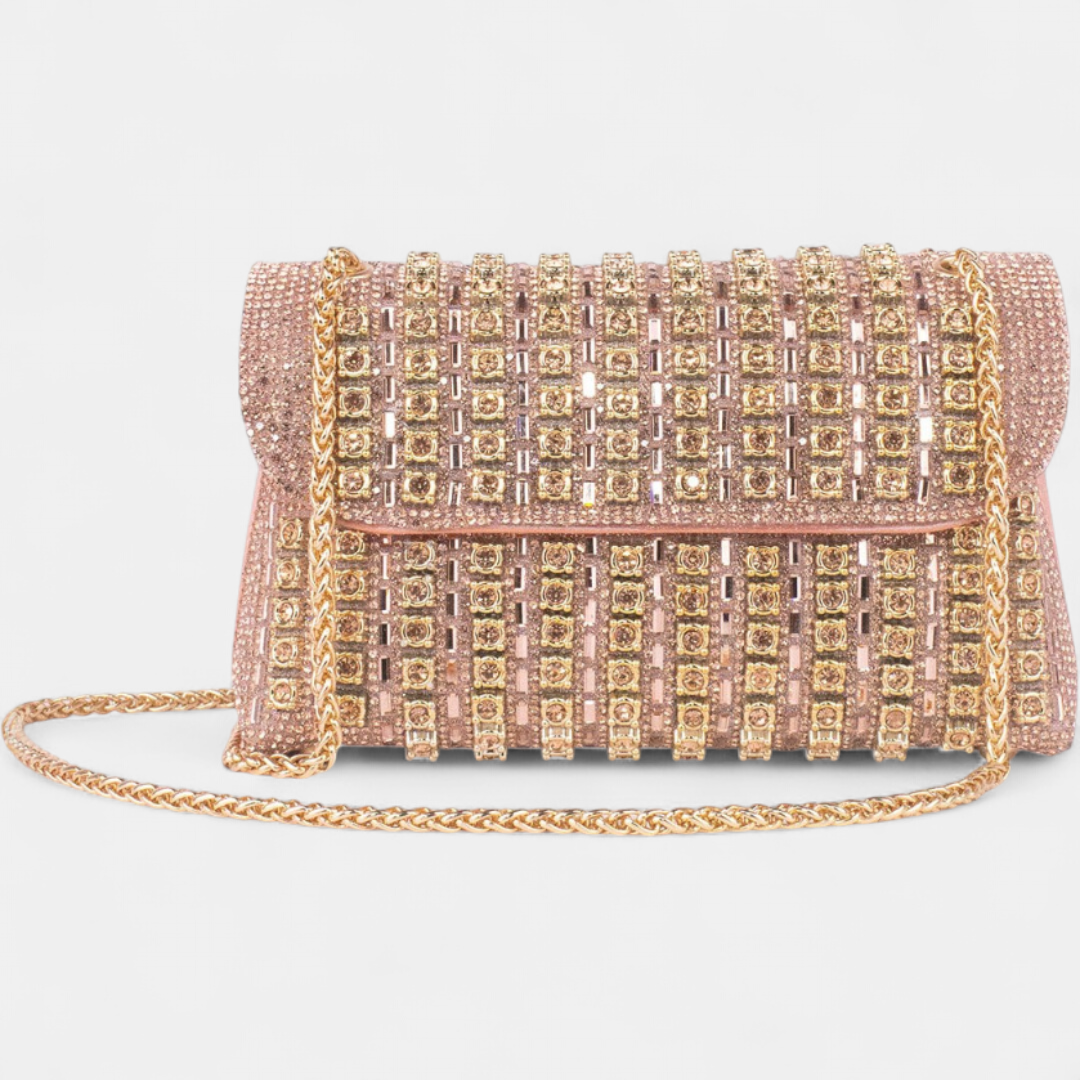 LAVIERA | Chic Chain Colored Diamond Shoulder Bag
