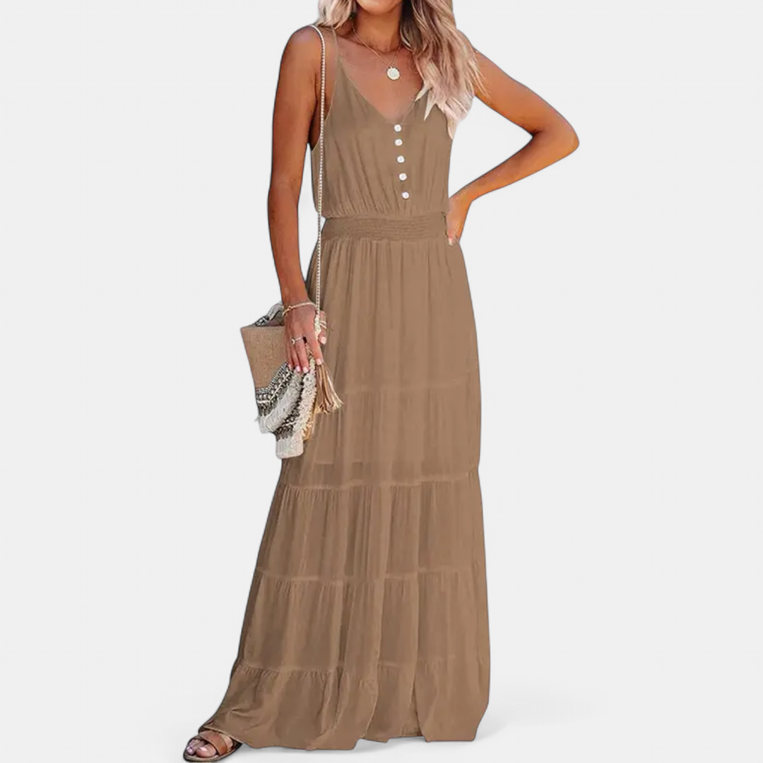 LUANA | Sleeveless V-Neck Maxi Dress