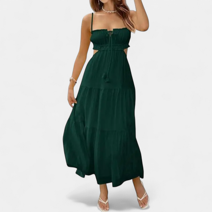 XIOMARA | Sexy Spaghetti Strap Backless Maxi Dress