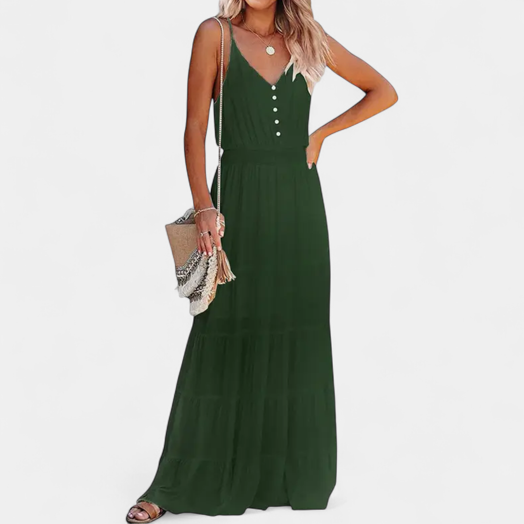 LUANA | Sleeveless V-Neck Maxi Dress