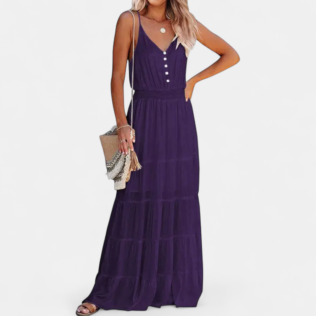 LUANA | Sleeveless V-Neck Maxi Dress