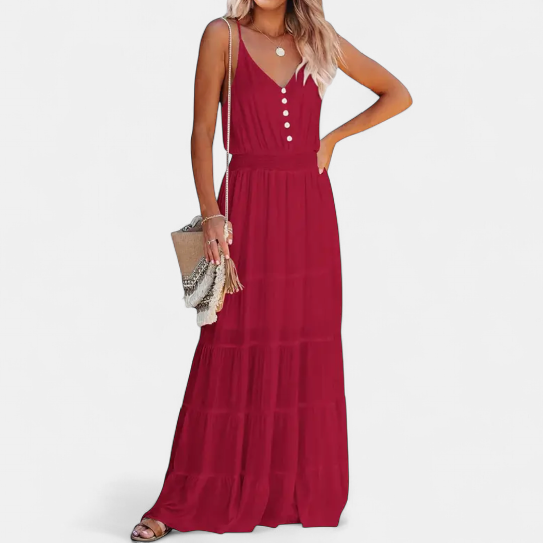 LUANA | Sleeveless V-Neck Maxi Dress
