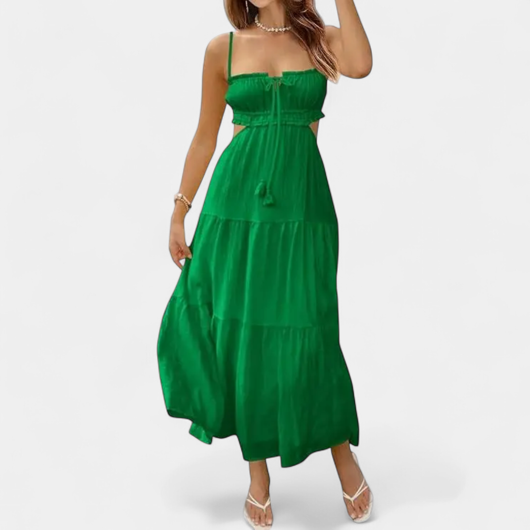 XIOMARA | Sexy Spaghetti Strap Backless Maxi Dress