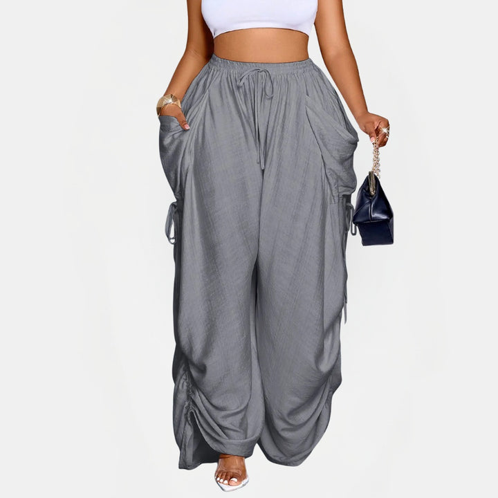 Women's Wide Leg Balloon Harem Pants with Cinched Ankle