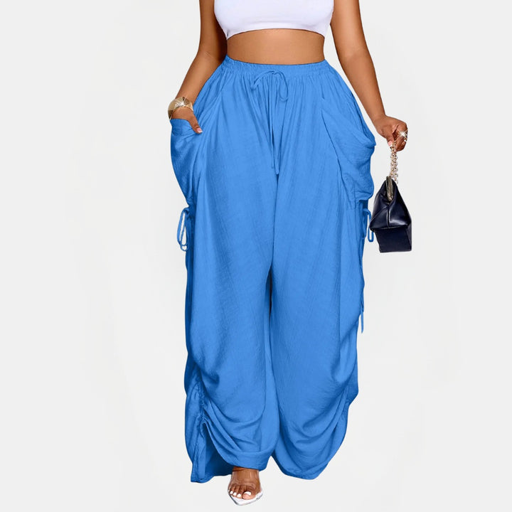Women's Wide Leg Balloon Harem Pants with Cinched Ankle