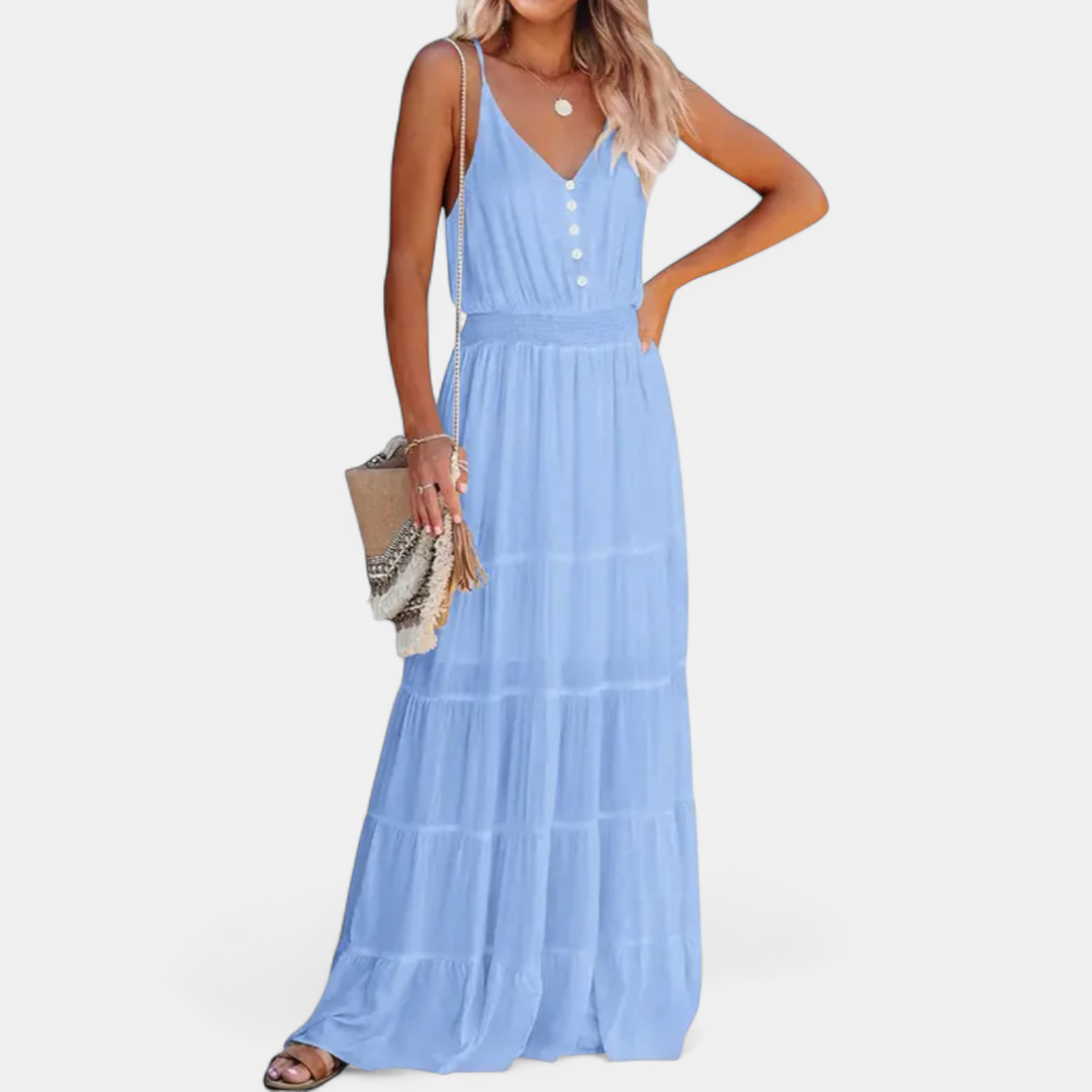 LUANA | Sleeveless V-Neck Maxi Dress
