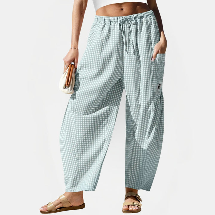 Women's Cargo Patch Pocket Wide Leg Drawstring Pants