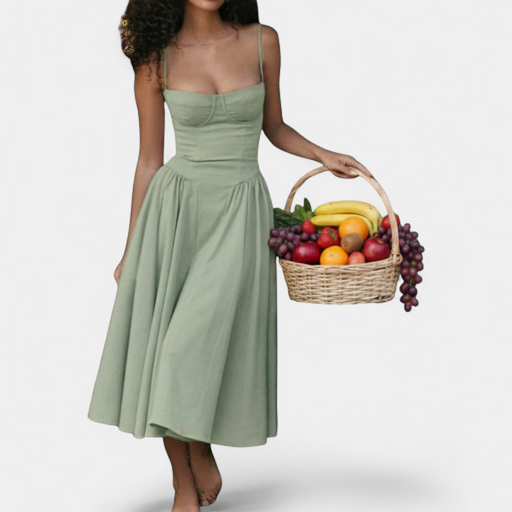 ELEANOR | Elegant Backless Cami Midi Dress