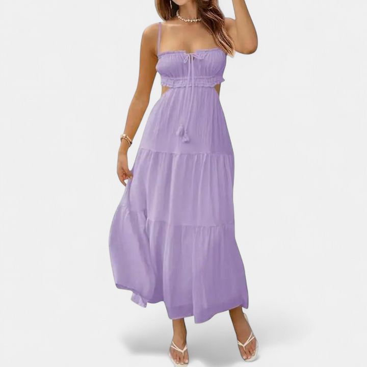 XIOMARA | Sexy Spaghetti Strap Backless Maxi Dress