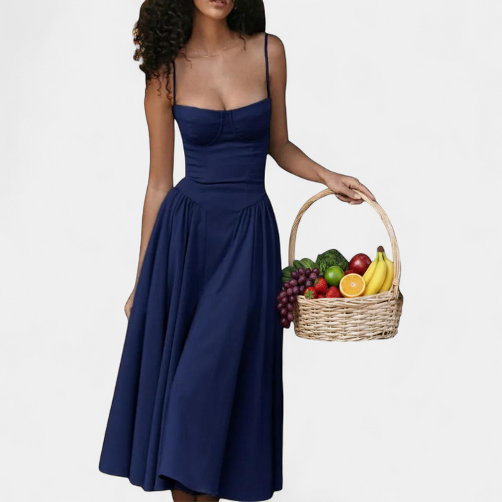 AUDRINA | Backless Adjustable Strap Midi Dress
