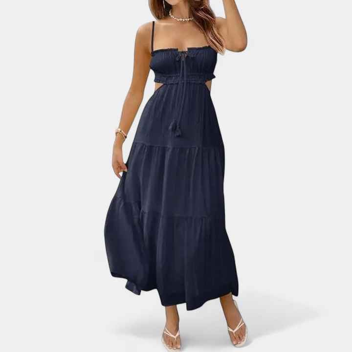 XIOMARA | Sexy Spaghetti Strap Backless Maxi Dress