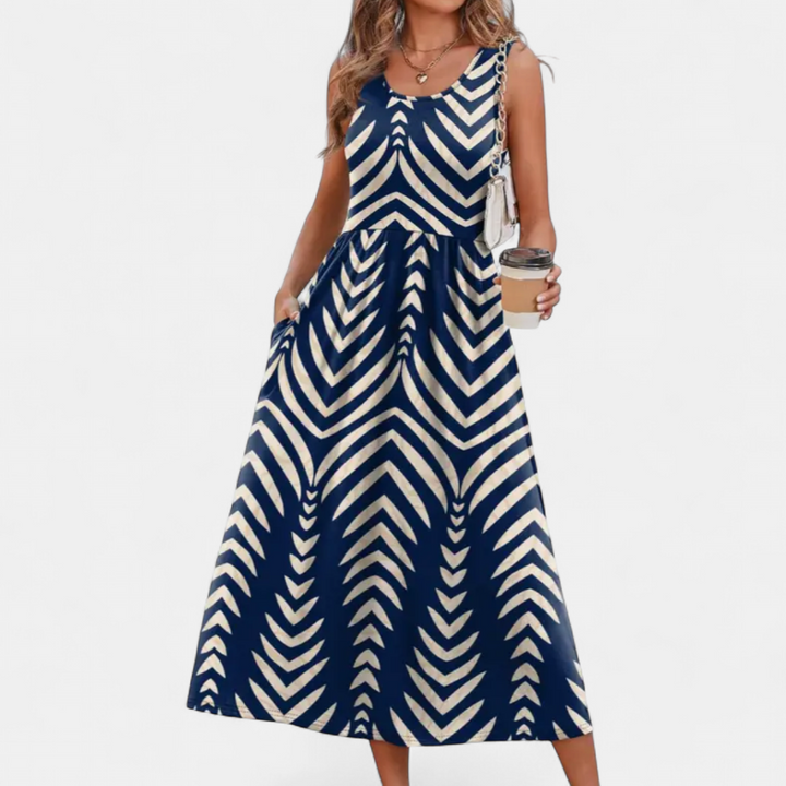 ZEPHYRA | Boho Floral Halter Midi Dress