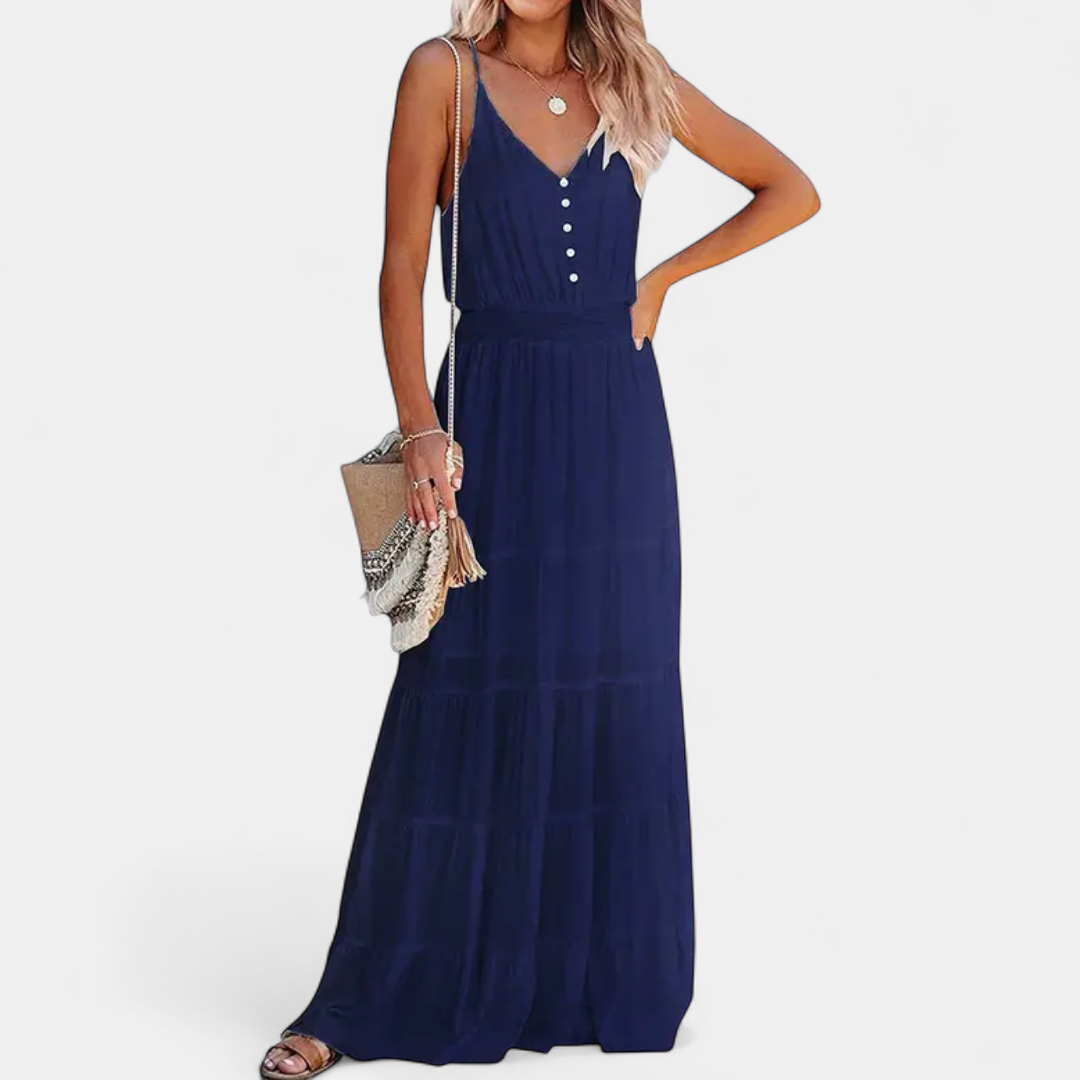 LUANA | Sleeveless V-Neck Maxi Dress