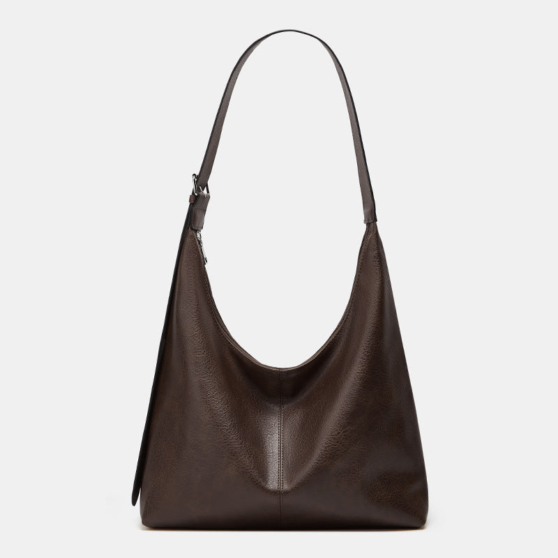 Women's Slouchy Shoulder Bag, Faux Leather Adjustable Strap