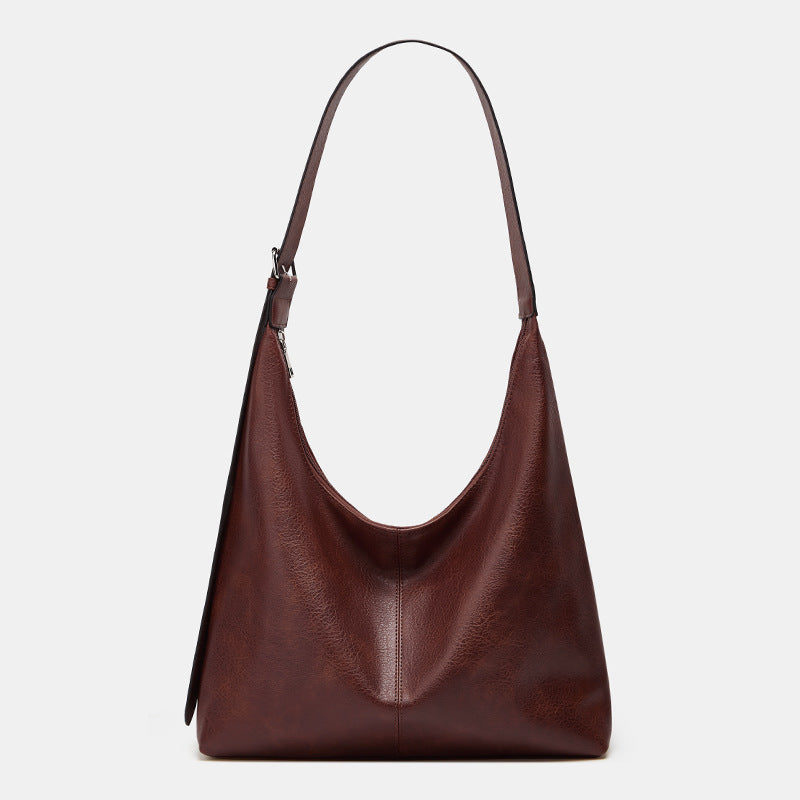 Women's Slouchy Shoulder Bag, Faux Leather Adjustable Strap