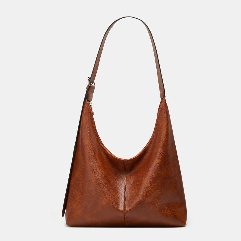 Women's Slouchy Shoulder Bag, Faux Leather Adjustable Strap