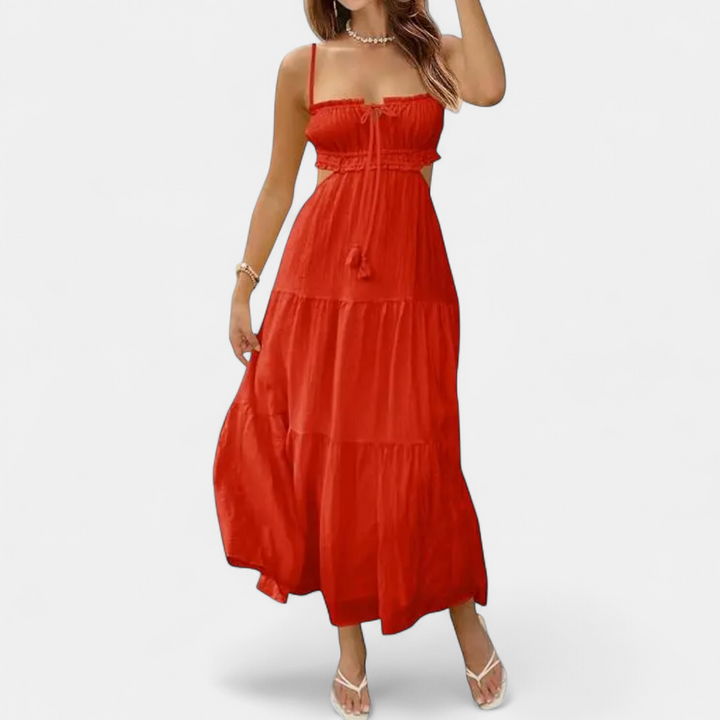 XIOMARA | Sexy Spaghetti Strap Backless Maxi Dress