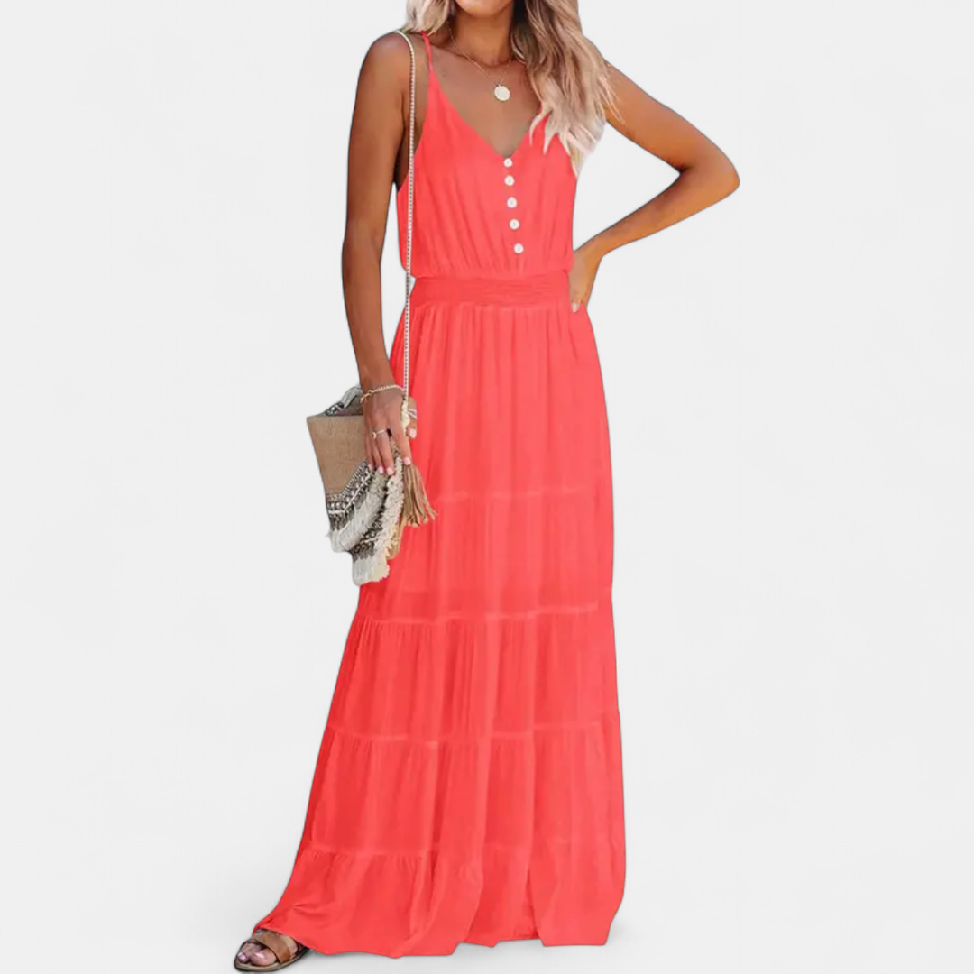 LUANA | Sleeveless V-Neck Maxi Dress