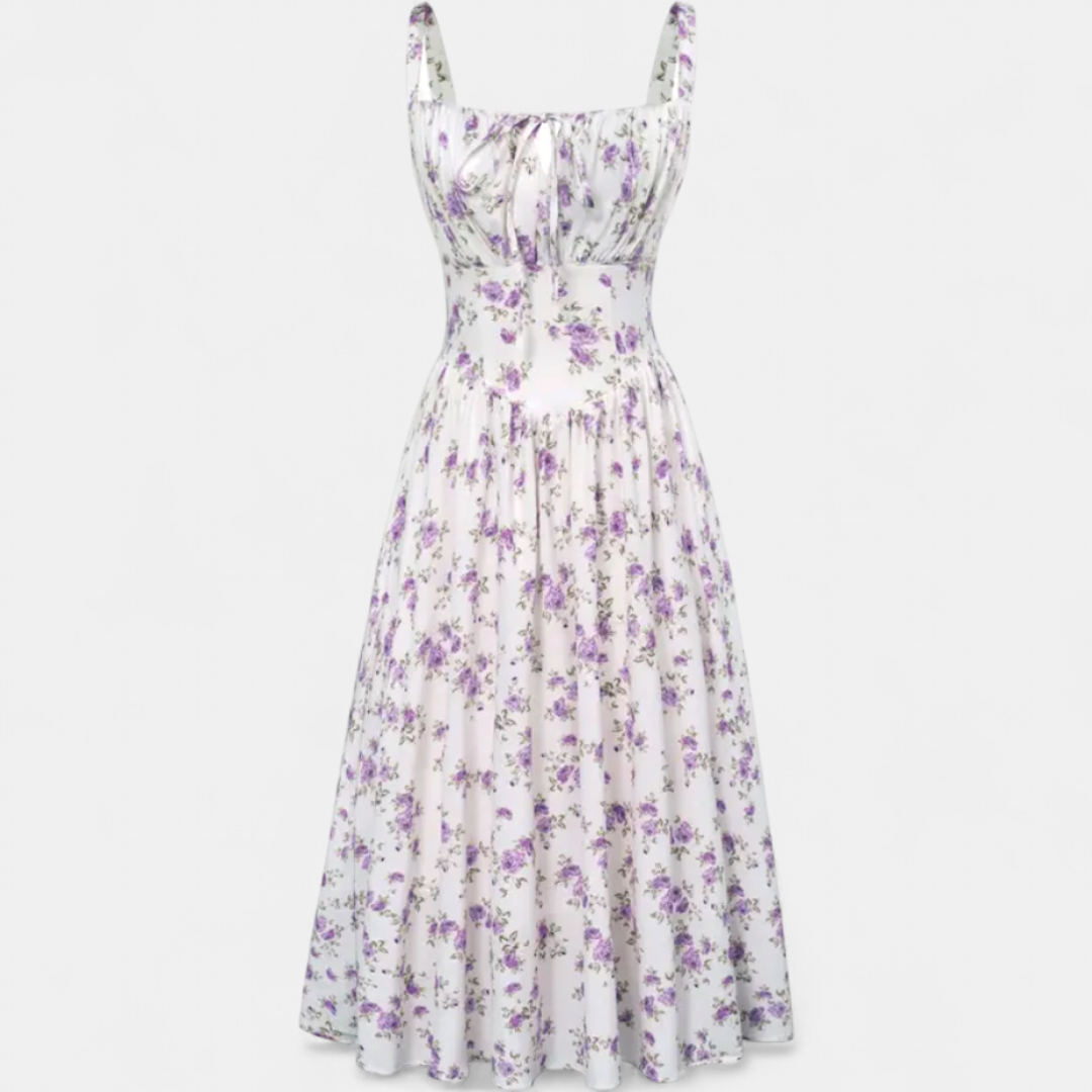 CALISTA | Floral Smocked Tie-Waist Midi Dress