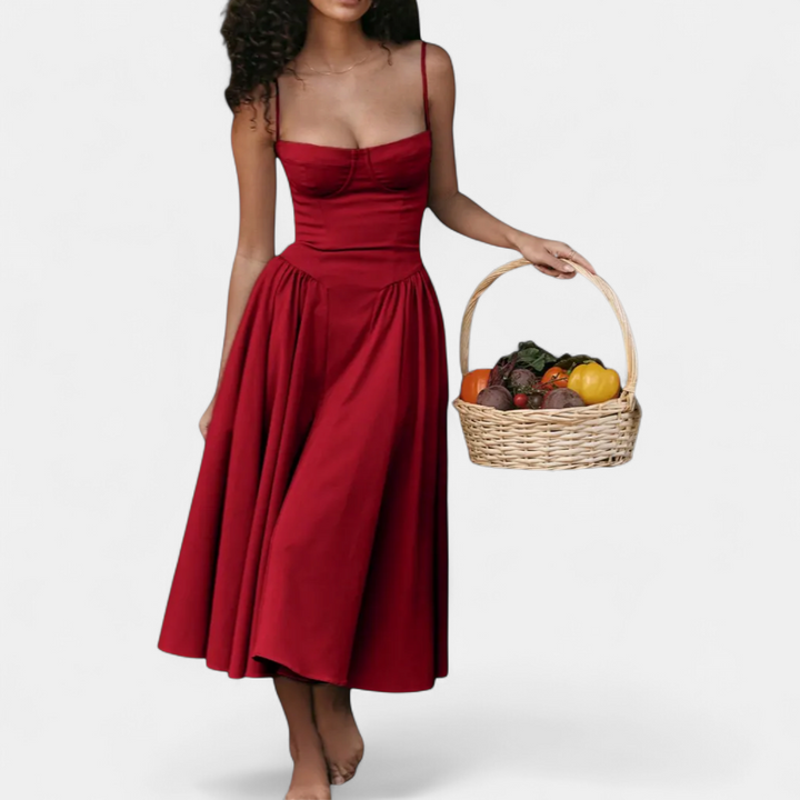 ELEANOR | Elegant Backless Cami Midi Dress