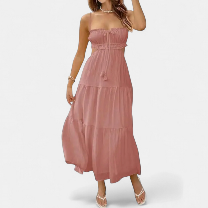 XIOMARA | Sexy Spaghetti Strap Backless Maxi Dress