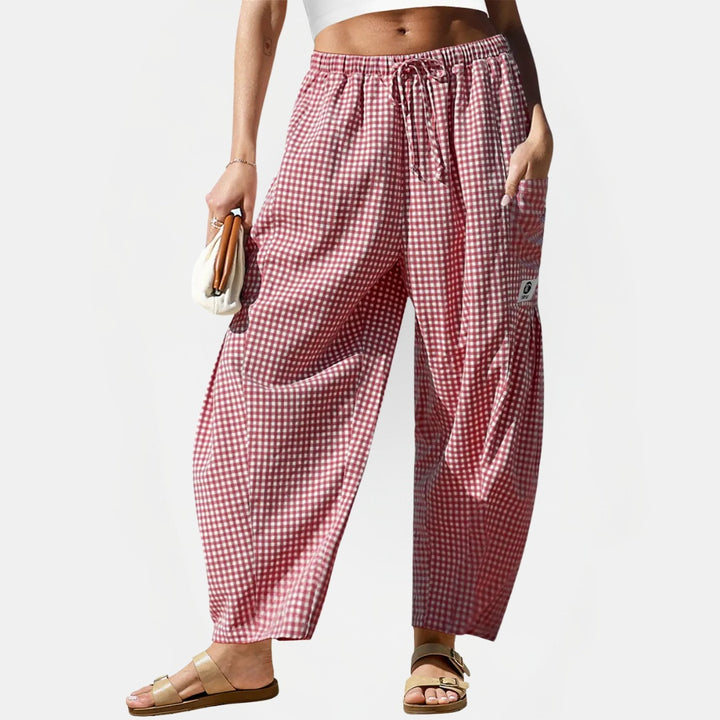 Women's Cargo Patch Pocket Wide Leg Drawstring Pants
