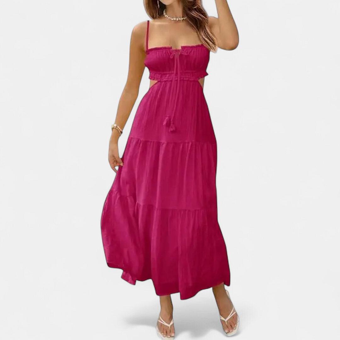 XIOMARA | Sexy Spaghetti Strap Backless Maxi Dress