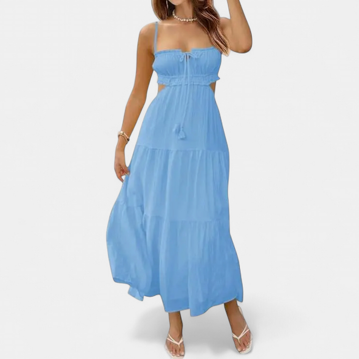 XIOMARA | Sexy Spaghetti Strap Backless Maxi Dress