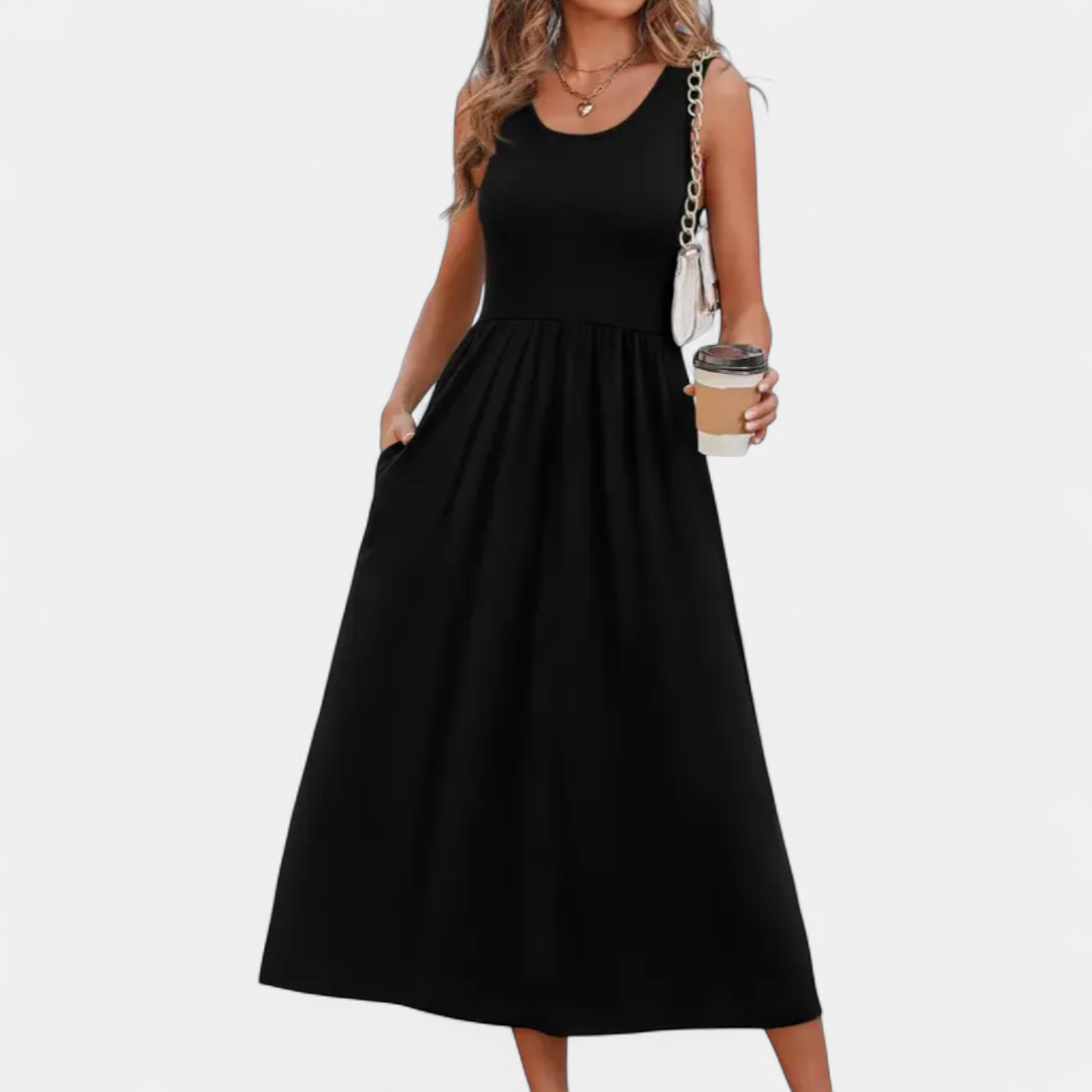 ZEPHYRA | Boho Floral Halter Midi Dress